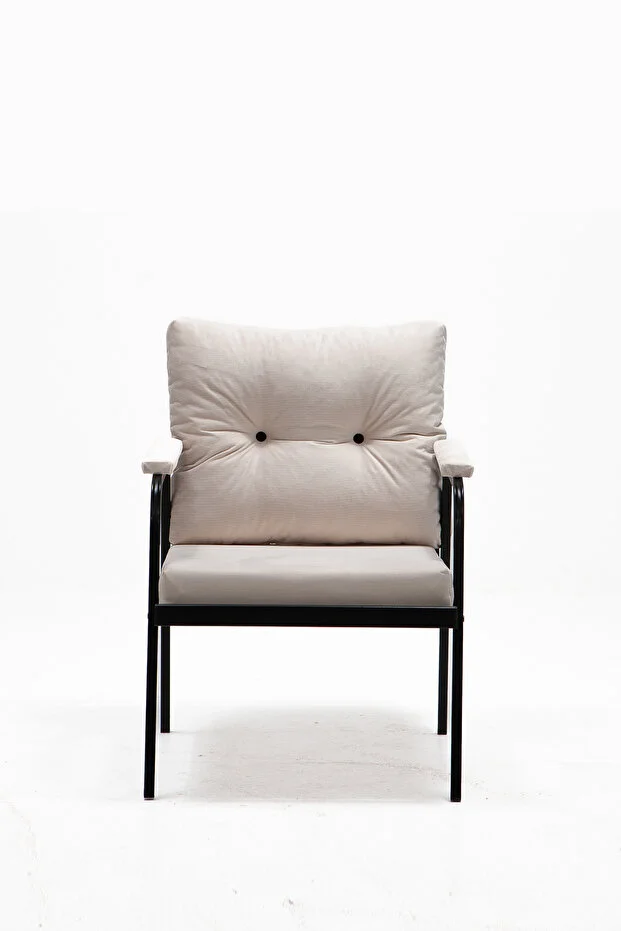 Riva 2 1 1 S Minderli Bahçe Takımı Balkon - Bahçe - Teras Mobilyası / Krem